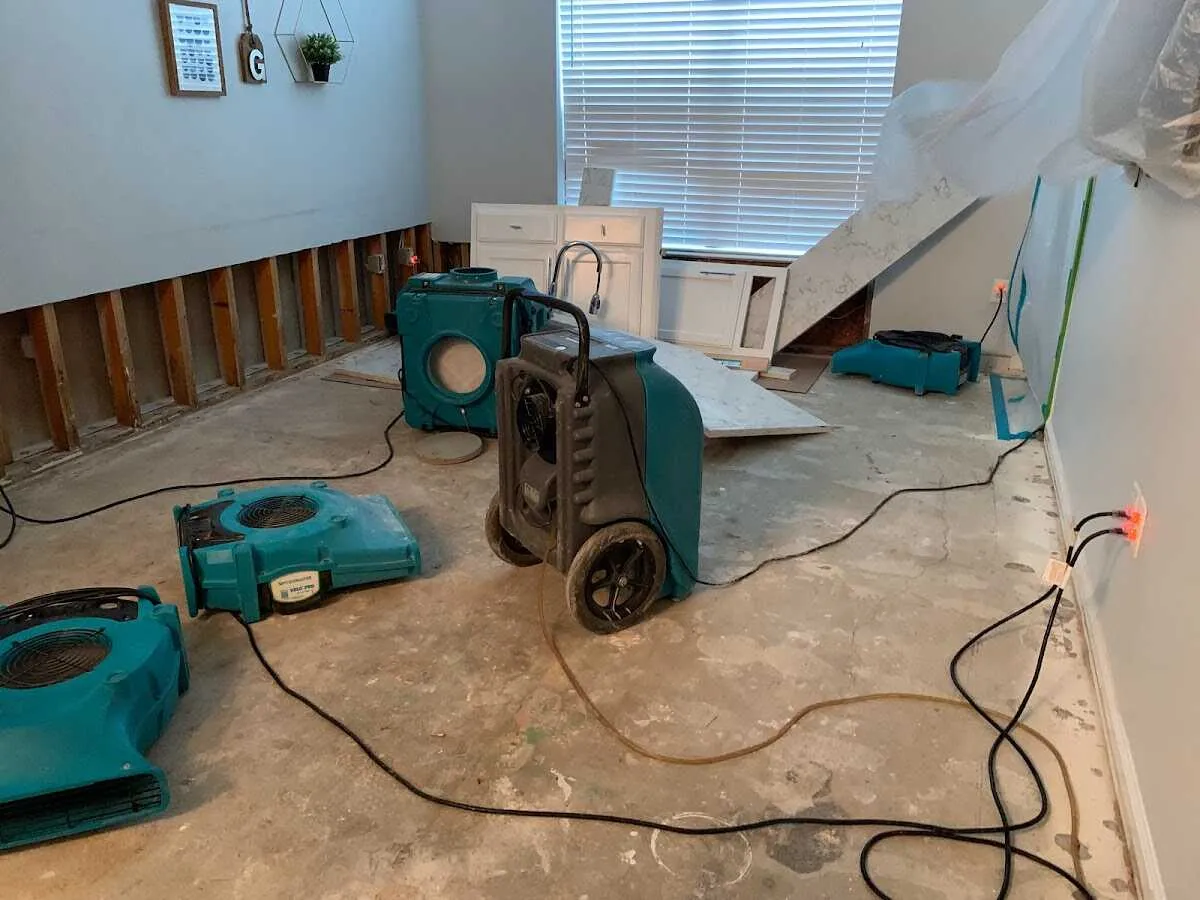 Dehumidifier in flood-cut room for Water Extraction & Removal in Avon